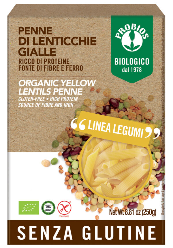 Penne di lenticchie gialle 250 gr. Angolo del Biologico Gubbio