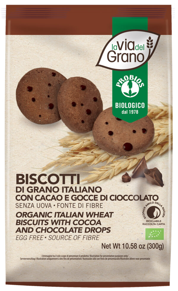 Biscotti di grano italiano con cacao e giovedì cioccolato Bio Angolo del Biologico Gubbio